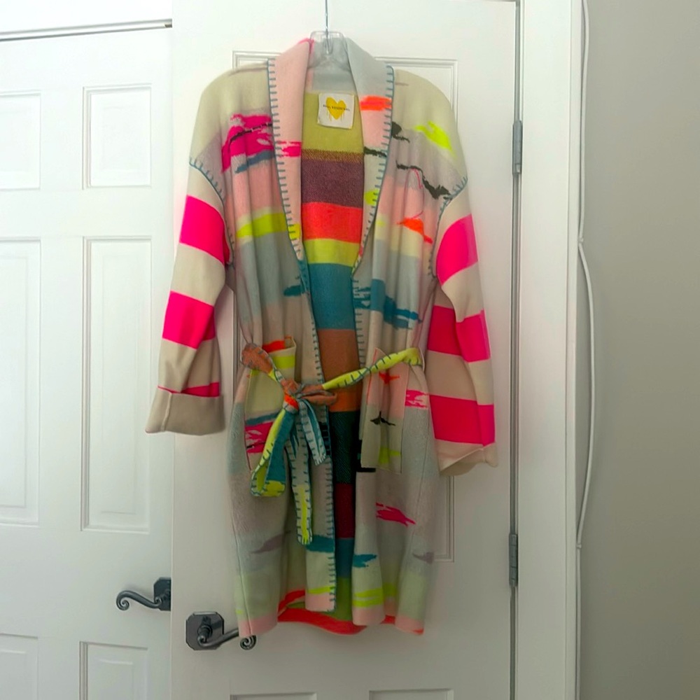 Kerri Rosenthal short duster sweater. Neon colors
